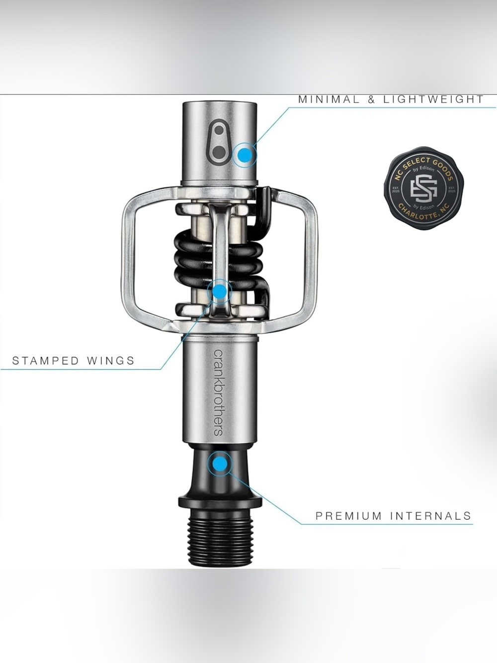 Crankbrothers Eggbeater 1 XC Race Pedal Mountain Bike MTB PSilver New - Picture 5 of 8